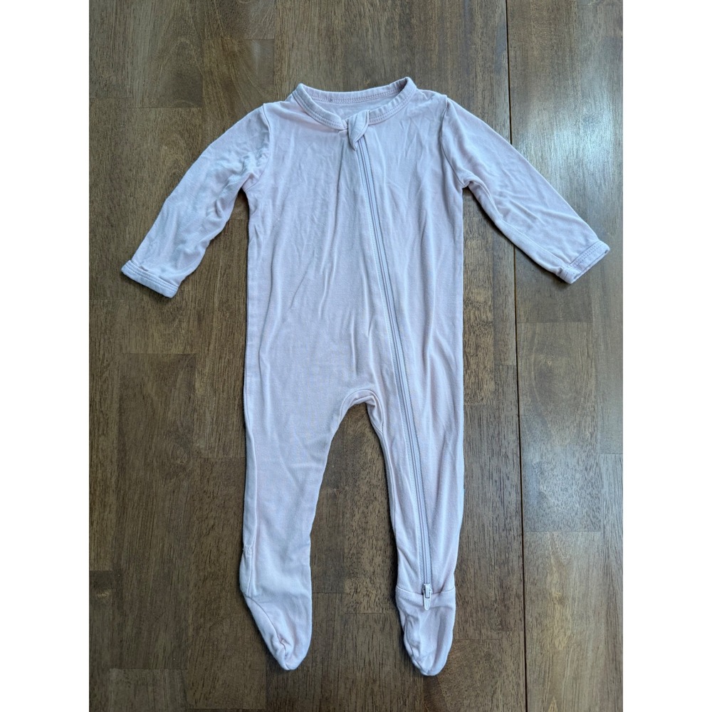 Kyte Baby Bamboo Footie Sleeper Blush Pink 3-6 Months Two Way Zip Pajamas